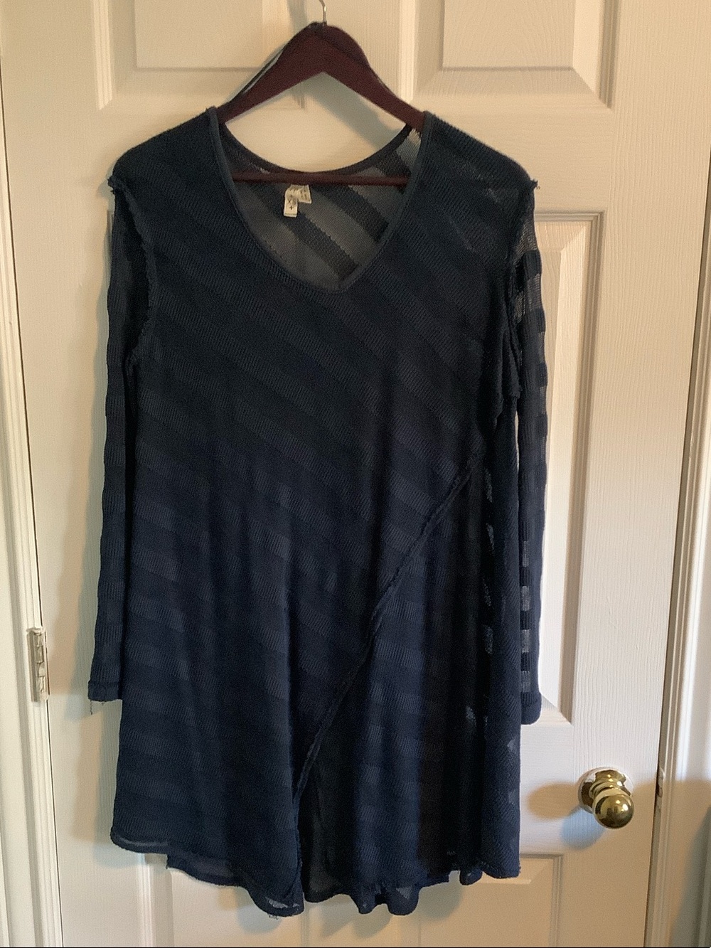 We The Free Navy V-Neck Long Sleeve Knit Dress